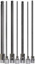 7pc Ball Hex Bit Socket Set, 1/8-3/8", 6" Long, Bondhus 43845