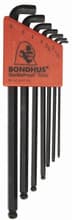 7pc Stubby Ball Hex Key Set, 1.5-6mm, Bondhus 16592