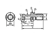 Pull Stud for CNC Tool Holder, KOMO 30-A12.5, 15deg, Southeast Tool SE750-19