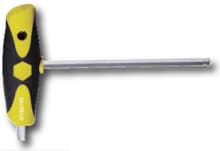 Soft Grip Dual Drive T-Handle Ball Hex 1/4", Chrome Finsh, Wiha 54004