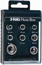1/4" Nut Box w/ 8 Metric Sockets & Adapter, Felo 22198