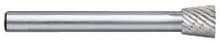 Carbide Bur, Inverted Cone Shape, 3/8 Dia, 3/8 Cut Length, 1/4 Shank, Triumph 071482