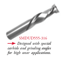 2 Flute Compression Mortise Bit, MD for Long Wear, 1/2 Dia, 1-5/8 Cut Length, 1/2 Shank, Southeast Tool SMDUD567