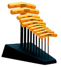 10pc Hex T-Handle Set, 3/32-3/8, Graduated Length w/Stand, Bondhus 13390