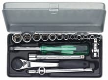 17pc 1/4" Drive 6 Point Inch Socket Set, Wiha 60191