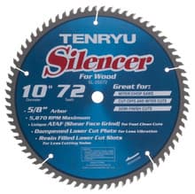 Silencer Saw Blade, 10" Dia, 72T, 0.110" Kerf, 5/8" Arbor, Tenryu SL-25572
