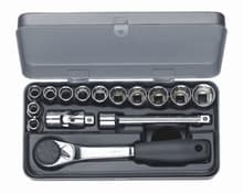 15pc 3/8" Drive 12 Point Metric Socket Set, Wiha 60294