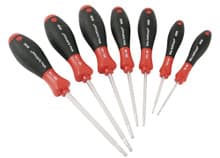 7pc SoftFinish Ball End Torx Screwdriver Set, T9-T30, Wiha 36237