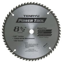 Power Tool Saw Blade, 8-1/2" Dia, 60T, 0.079" Kerf, 5/8" Arbor, Tenryu PT-21660-1