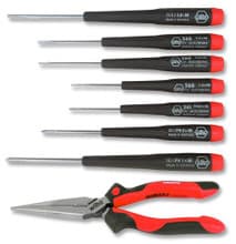 8pc Precision Slotted/Phillips Screwdriver Set 1.5mm-3mm, #00-#3, Wiha 26190