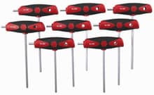 8pc Soft Grip Ball Hex Metric Dual Drive T-Handle Set, 2mm-10mm, Wiha 33496