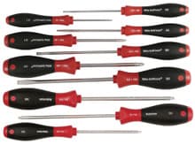 10pc SoftFinish Screwdriver Set, Slotted/Phillips/Square, Wiha 30290