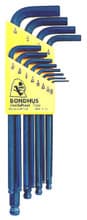 12pc Ball Hex Key Set, .050-5/16", Bondhus 10936