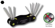 9pc PocketStar Fold Out Hex Set, 5/64-1/4, Wiha 35197
