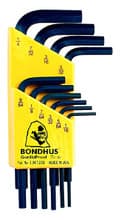 10pc Hex Key Set, 1/16"-1/4", Short, Bondhus 12238