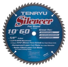 Silencer Saw Blade, 10" Dia, 60T, 0.098" Kerf, 5/8" Arbor, Tenryu SL-25560