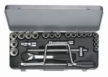24pc 1/2" Drive 12 Point Inch Socket Set, Wiha 60397