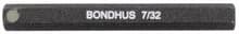 7/32" Hex Bit, 2" w/o Socket, Bondhus 33211