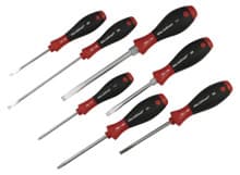 7pc SoftFinish Slotted & Phillips Round Blade Screwdriver Set, Wiha 30276