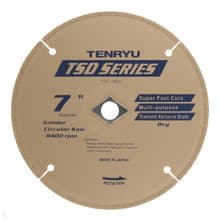 Tenryu Super Diamond Saw Blade, 7" Dia, .089" Kerf, 5/8"KO Arbor, Tenryu TSD-180D