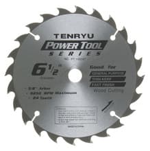 Power Tool Saw Blade, 6-1/2" Dia, 24T, 0.059" Kerf, 5/8" KO Arbor, Tenryu PT-16524-T