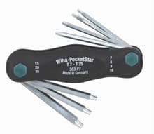 7pc Security Torx PocketStar Fold Up Set, T7s-T25s, Wiha 36395