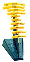 10pc Ball Hex & Hex T-Handle Set, 3/32-3/8 w/ Stand, Bondhus 13190