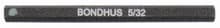 5/32" Hex Bit, 2" w/o Socket, Bondhus 33209