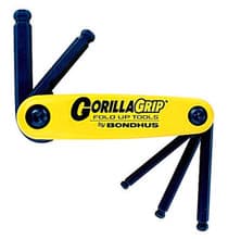 5pc Ball Hex Fold-up Tool Set, 3/16"-3/8", Bondhus 12894