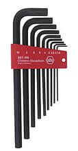 9pc Black Long Arm Hex L-Key Set, 1.5mm-10mm, Wiha 35290