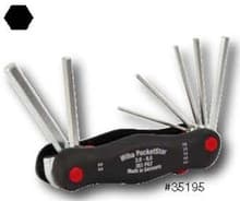 7pc PocketStar Fold Out Hex Set , 2-8mm, Wiha 35195