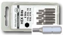 6pc Hex Metric Insert Bit Set, 2-6mm, Wiha 71397