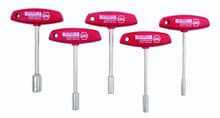 5pc T-Handle Nut Driver Metric Set, 6-13mm, Wiha 33691