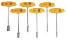 6pc T-Handle Nut Driver Inch Set, 3/16-1/2", Wiha 33690