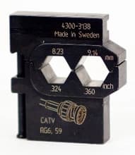 PortaCrimp Die Set for Coaxial Network & Communications, CATV, HDTV, Video, Wiha 43138