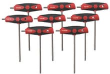 8pc Soft Grip Ball Hex Dual Drive T-Handle Set, 2mm-10mm, Wiha 54095