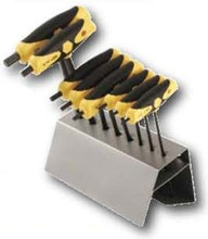 8pc Soft Grip Ball Hex Dual Drive T-Handle Set, 1/8"-3/8" in Stand, Wiha 33499