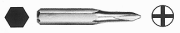 System 4 Phillips Insert Bit, #000 x 28mm, Wiha 75105