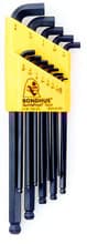 13pc Stubby Ball Hex Key Set, .050-3/8", Bondhus 16537