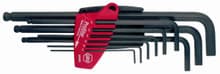 9pc Ball End Hex L-Key Long Arm Set, 1.5-10mm, Wiha 36990
