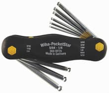 9pc MagicRing PocketStar Fold Out Hex Set, 5/64-1/4, Wiha 36997