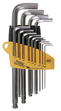 13pc Chrome Plated Ball Hex L-Key Set, .050"-3/8", Wiha 36998
