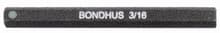 3/16" Hex Bit, 2" w/o Socket, Bondhus 33210