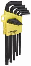 13pc Ball Hex Key Set, .050-3/8" Xlong, Bondhus 16037