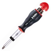 Screwdriver Bit Holder Set w/Ratchet, Slotted, Phillips, Pozidriv, Felo 52223