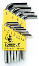 12pc Hex Key Set, .050-5/16", Short, Bondhus 16236