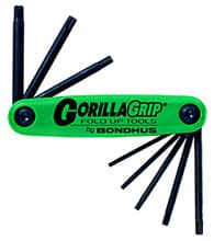 8pc Torx Tip Fold-up Tool Set, T6, T25, Bondhus 12632