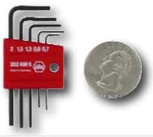 5pc Mini L-Key Hex Metric Short-Arm Set, .07mm - 2mm, Wiha 35392