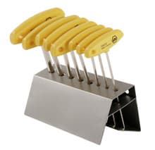8pc T-Handle Hex in Metal Stand Set, 1/8-3/8, Wiha 33484