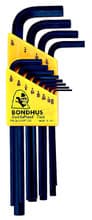 8pc Hex Key Set, .050-5/32", Long, Bondhus 12132